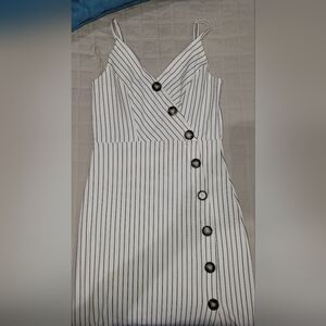 Elegant Striped Black and White Dress